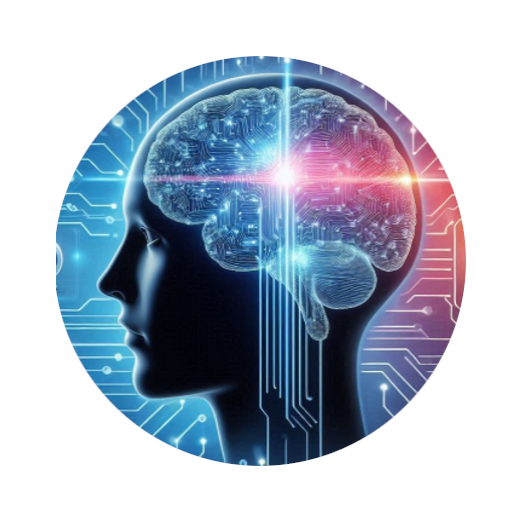 Cerebro humano representado por circuitos digitales